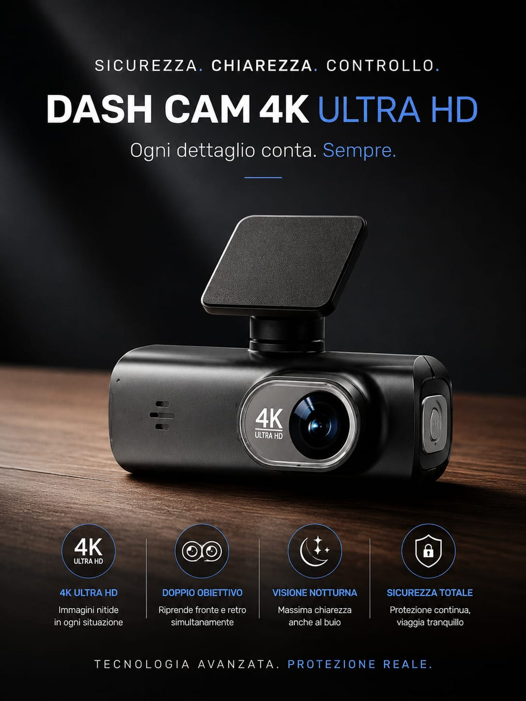 Nexvy DashPro™ | UHD Dual Lens Dash Camera